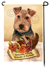 Welsh Terrier Thanksgiving Garden Flag