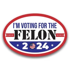 Magnet Me Up I'm Voting for The Felon 2024 Trump Magnet Decal, 4x6 inch