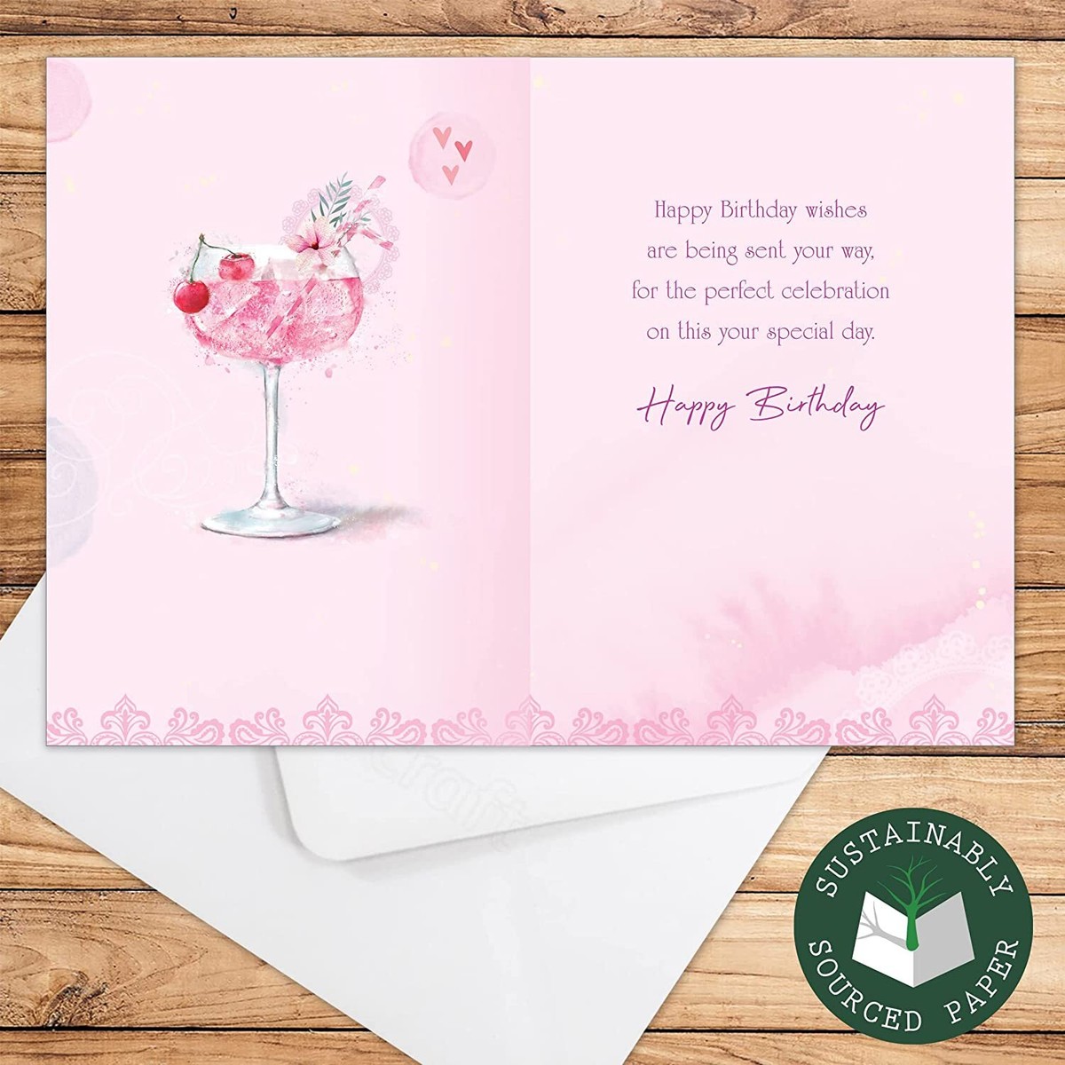 WHITE COTTON CARDS Geburtstagskarte – 'Happy Birthday To A Beautiful Daughter-in-law', Handgemacht, Pink, 16x16 Cm