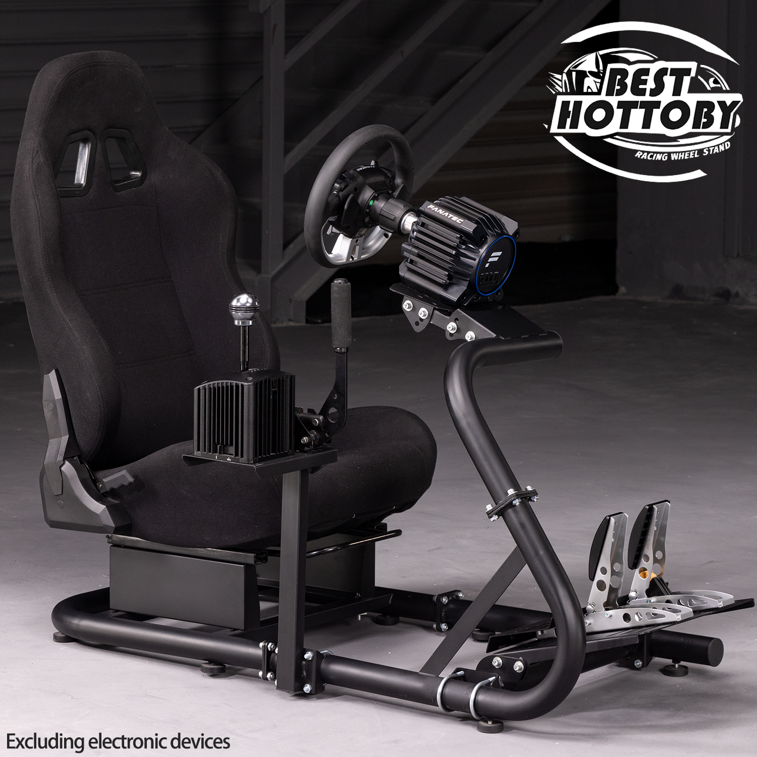 Hottoby G923 Racing Sim Cockpit Stand with Seat Fit Logitech G920 Thrustmaster