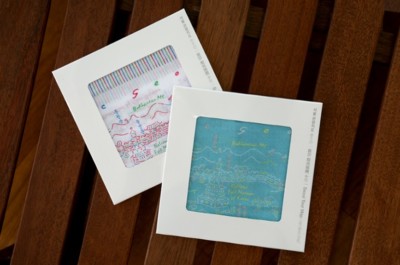 Seoul Tour Sightseeing Map Handkerchief 46x47cm Cotton 80 Yarn Korea Cute Beauty