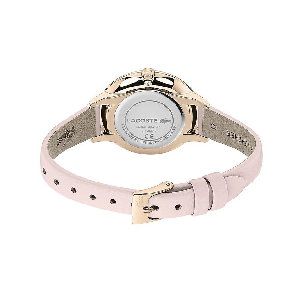 RELOJ MUJER LACOSTE 2001101 CANNES ESFERA PLATEADA CORREA CUERO ROSA CLARO Foto 2 de 4