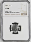 1955 Silver Proof Roosevelt Dime NGC PF67