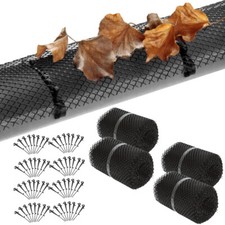 24m Gutter Guard with 64 Clips – Black Mesh Leaf Catcher, Debris & Weatherproof