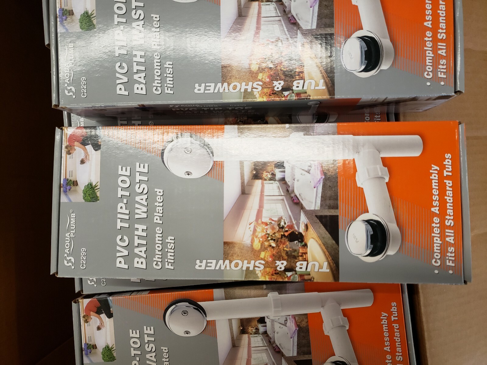 Aqua Plumb PVC Tip Toe Bath Waste with Chrome Finish C2299-image