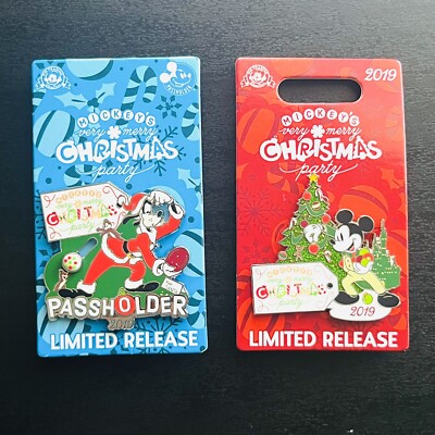 2019 Mickey s Very Merry Christmas Party Mickey & Goofy Passholder LR Pins