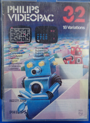 PHILIPS VIDEOPAC 32 -- LABYRINTH GAME, SUPERMIND (PLASTIC-BOX)