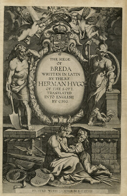 Antiker Druck-Geschichte-Titelblatt-Belagerung-Breda-Anonymous-1627