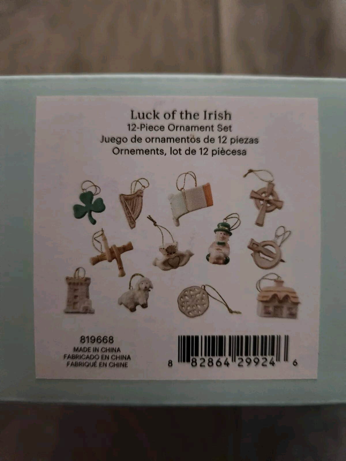 Lenox Luck of the Irish 12-Piece Ornament Set- St. Patrick's Day, Leprechaun