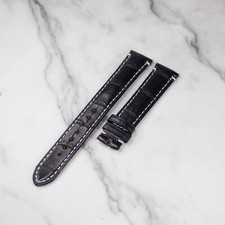 watch strap 18mm croco premium grade - Black white