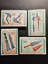 TIMBRE GABON ARMES DIVERSES POSTE AÉRIENNE PA N°98/101 NEUF ** LUXE MNH 1970