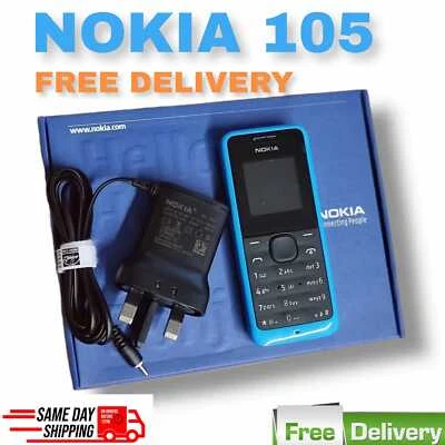 New Nokia 105 SIM Free Unlocked Mobile Phone Cheap Basic Phone -Full Box)