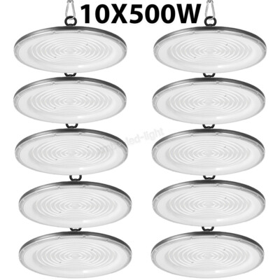 10 Pack 500W UFO LED High Bay Light Shop Industrial Commercial Factory Warehouse