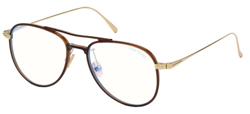 Occhiali da Vista Tom Ford FT 5666-B BLUE BLOCK Shiny Dark Brown 52/17/145  uomo | eBay
