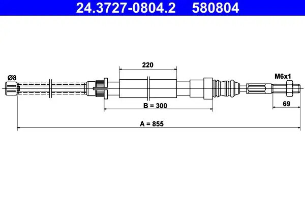 Cavo freno a mano 24.3727-0804.2 ATE per PEUGEOT 405 I 405 I Break 405 II Break