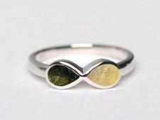 Natural Moldavite Ring 925 Sterling Silver libyan desert glass handmade ring