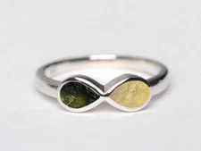 Natural Moldavite Ring 925 Sterling Silver libyan desert glass handmade ring