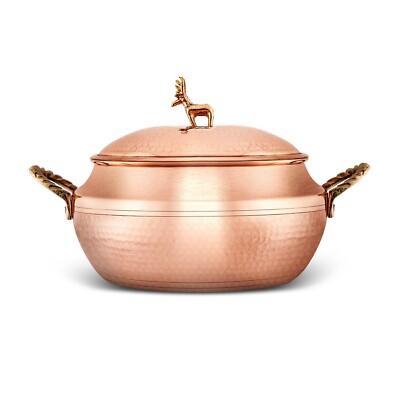 Copper Casserole Pot - 101 oz - 3LT - Turkish Cuisine - Dining Choice - Cookware