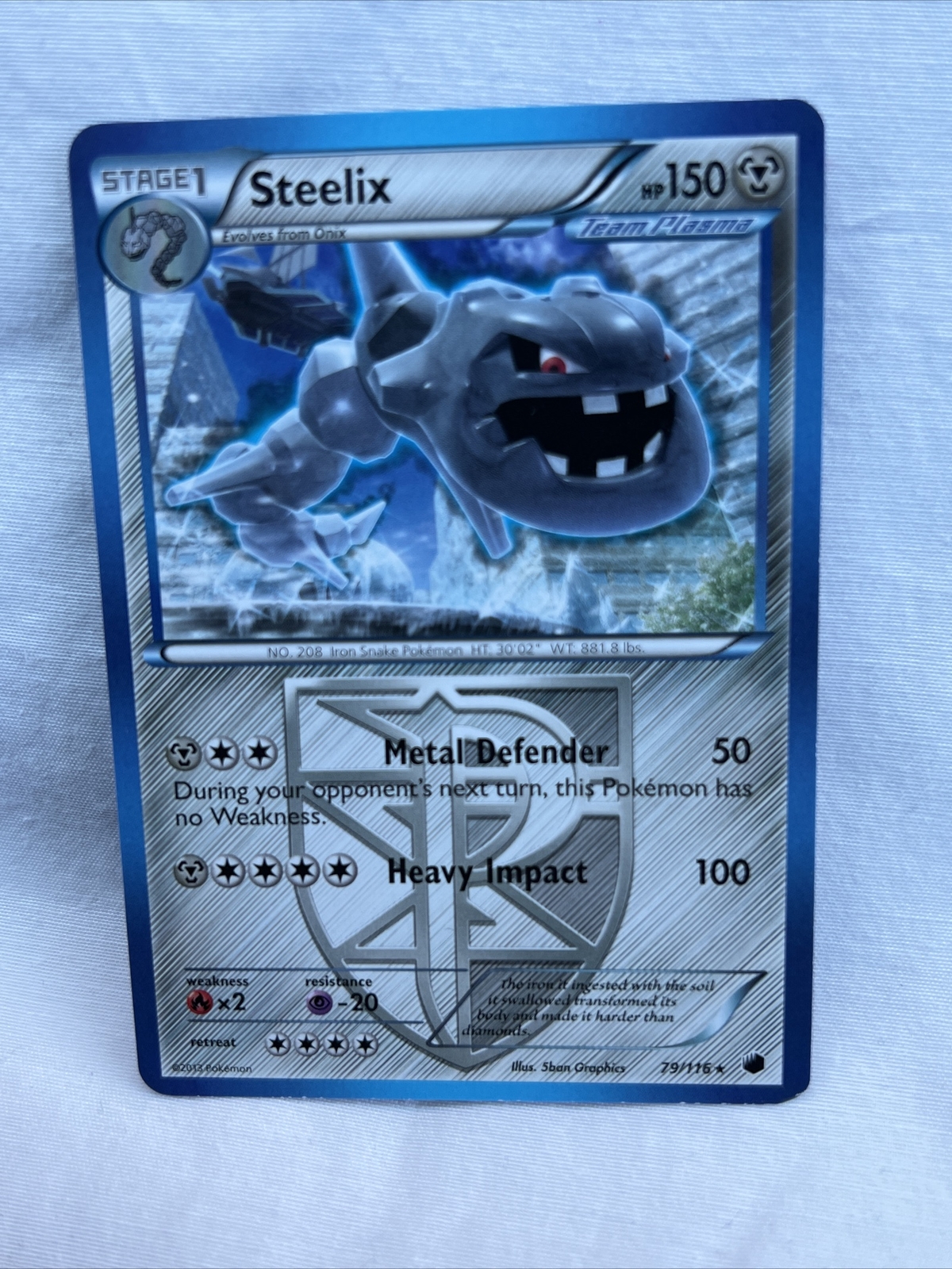 Steelix - 79/116 - Rare NM Black & White 9: Plasma Freeze Pokemon 2B3