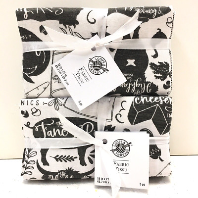 Loops & Threads Quilt Fabric 2 Bundle Lot Farmhouse Black & White Fat Quarters