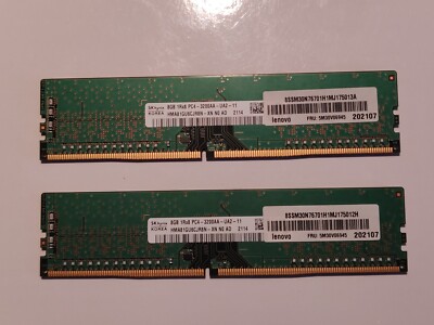 16GB 2x SK Hynix 8GB 3200MHz DDR4 PC4-25600 1Rx8 Desktop Memory