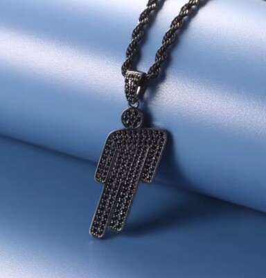 Billie Eilish Blohsh Inspired Black Zircon Screw head necklace