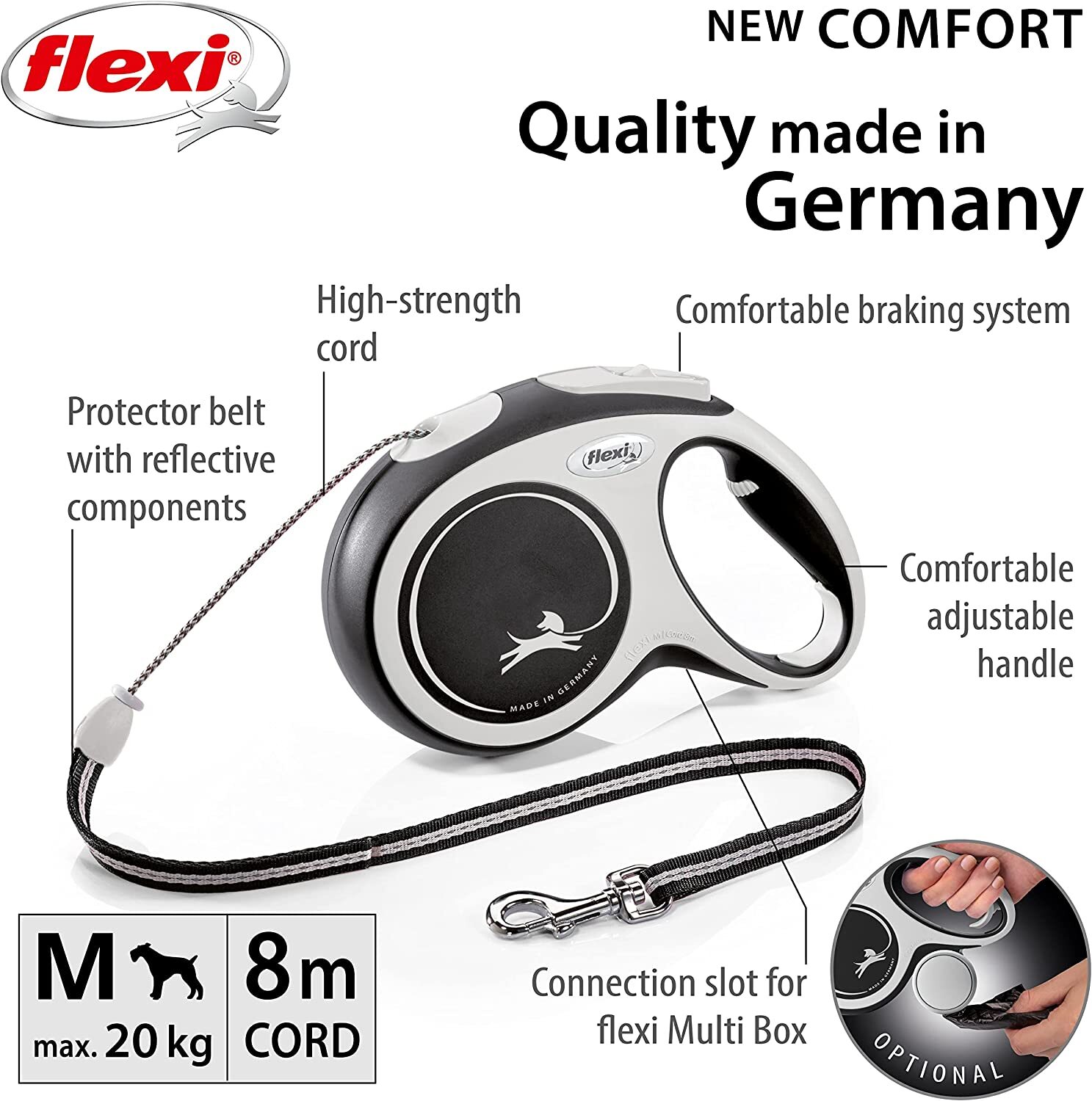 Flexi New Comfort Retractable Cord Extending Leash Small Medium Large Dog Lead eBay