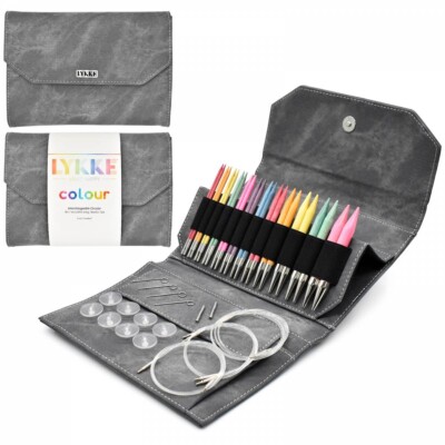 LYKKE Farbiger Interchangeable Nadelset 5'' Rainbow, Runde Stricknadeln Holz