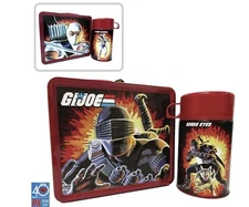 Previews Exclusive Tin Titans GI JOE SNAKE EYES STORMSHADOW Lunch Box w/ Thermos