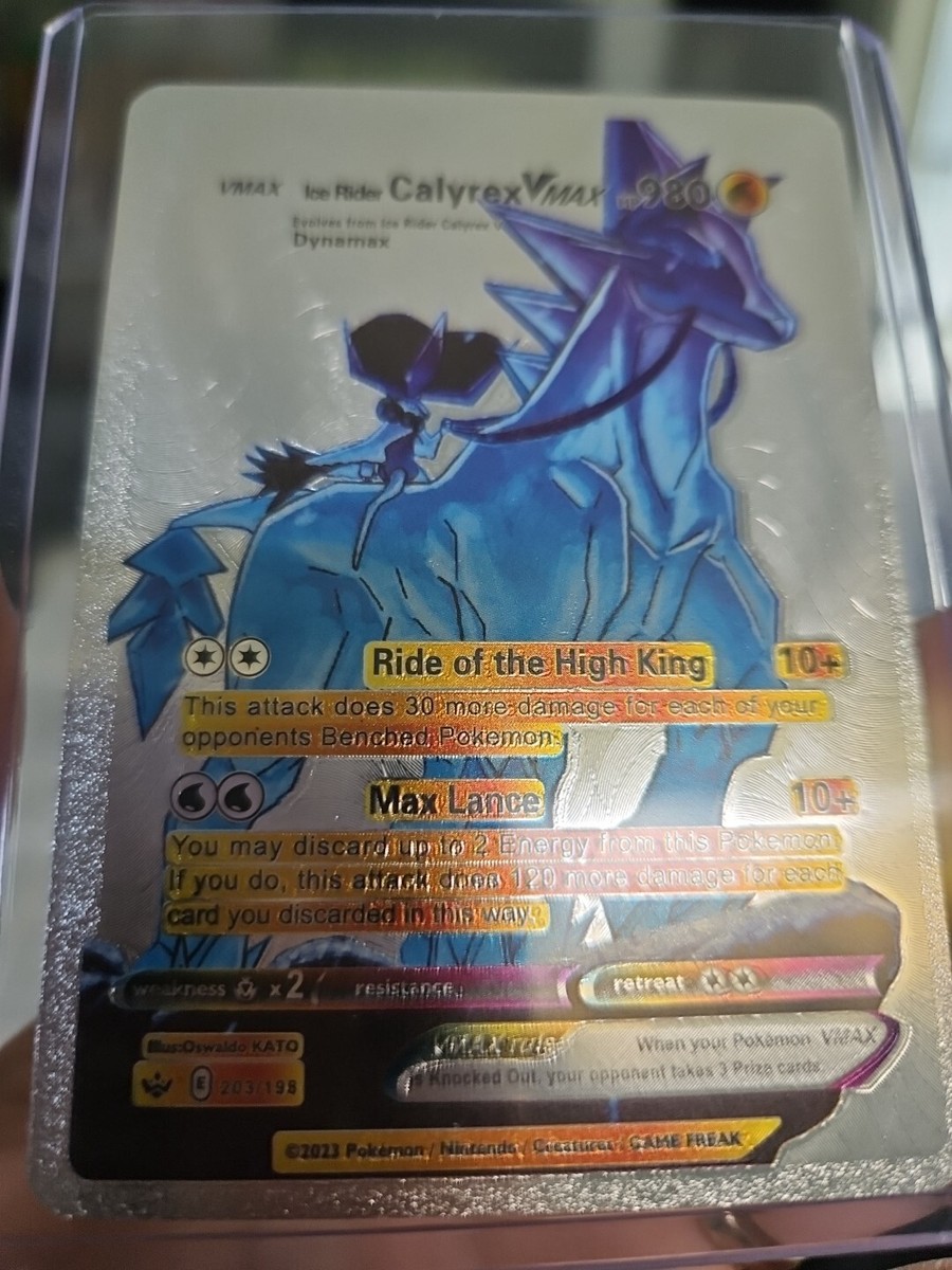 Ice Rider Calyrex Vmax Silver Foil Fan Art Premium Collector