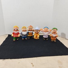 Lot of 6 Vintage Walt Disney Vinyl Snow White's Seven Dwarves Bath Toys Figures