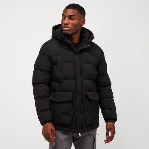 Alessandro Zavetti Jacket Puffer Parka Coat Hooded Faux Fur Full Zip Leto Black - Picture 2 of 6