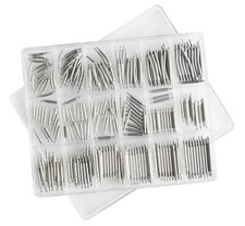 300 Pc. Stainless Steel Curved  Straight Spring Bar Assortment Box 9-30 MM Set