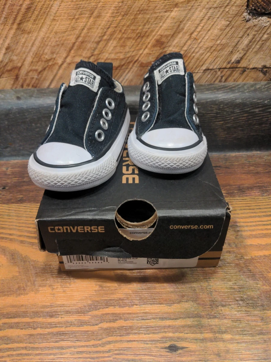 Forsvinde Stor Tyranny INFANT CONVERSE ALL STAR CHUCK TAYLOR SIMPLE SLIP SIZE 2 BLACK (722412F) |  eBay