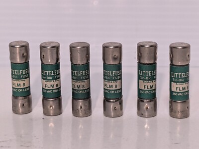 Lot of 6 Littelfuse FLM 8 250 Slo-Blo Fuse