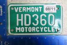 Vermont Vt License Plate Tag Motorcycle HD360 Harley Davidson Full Circle 2011