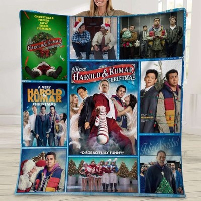 A Very Harold & Kumar Christmas Blankets, Chrismtas Movie Fleece, Sherpa Blanket