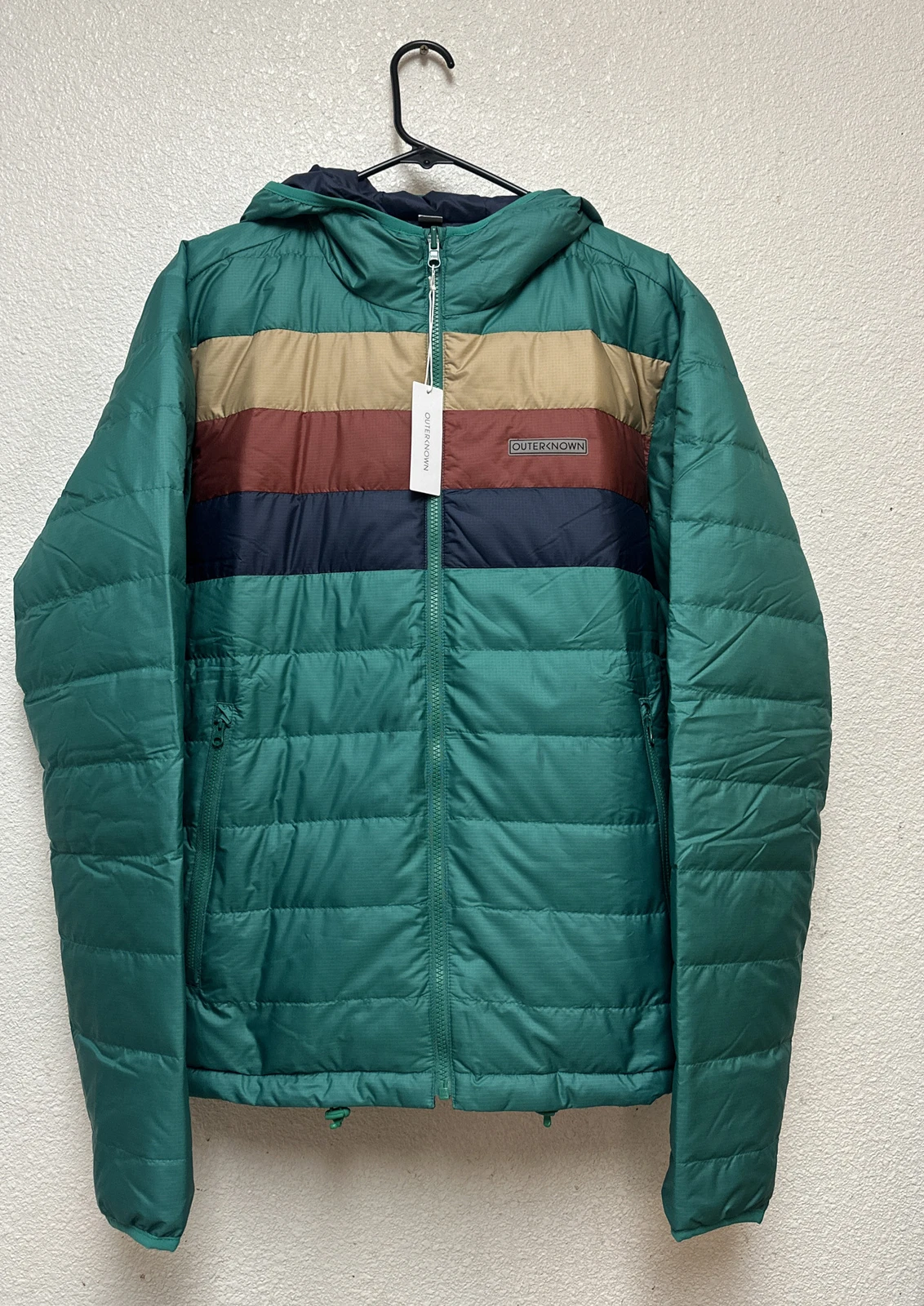 Outerknown Men’s Reversible Hooded Chromatic Puffer Jacket Green Sz L