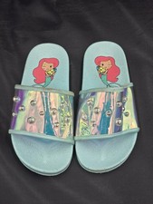 Disney Store Ariel Little Mermaid Slides Flip Flops Kids 11/12