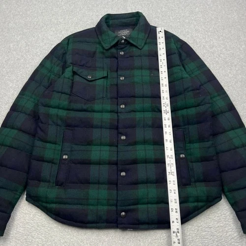 Polo Ralph Lauren Jacket Mens Large Black Watch Plaid Wool Down Filled Puffer image 5