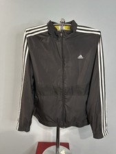 Adidas Essentials 3 Stripe Wind Jacket Size Large Zip Windbreaker Women  s 