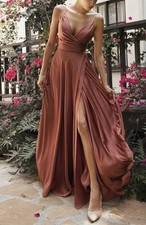Ladivine 7485 Soft Satin Evening Gown Size 6 New With Tags