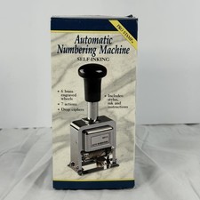 Vintage Rogers Automatic Numbering Machine Self Inking Original Box