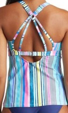 next Swimwear Size 32 B/C Multi Stripe V-neck Sport Tankini