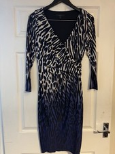 Coast Animal Print Wrap Midi Dress – Long Sleeve – Flattering Occasion wear UK 8