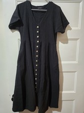 Madewell Lightspun Button-Front Midi Dress black medium