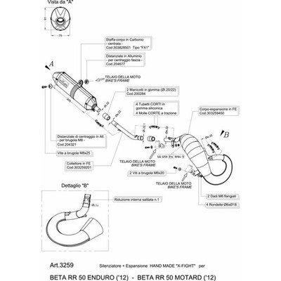 Komplett Auspuff Leovince X-Fight Stahl Beta Rr 50 Enduro 2012 > 2020