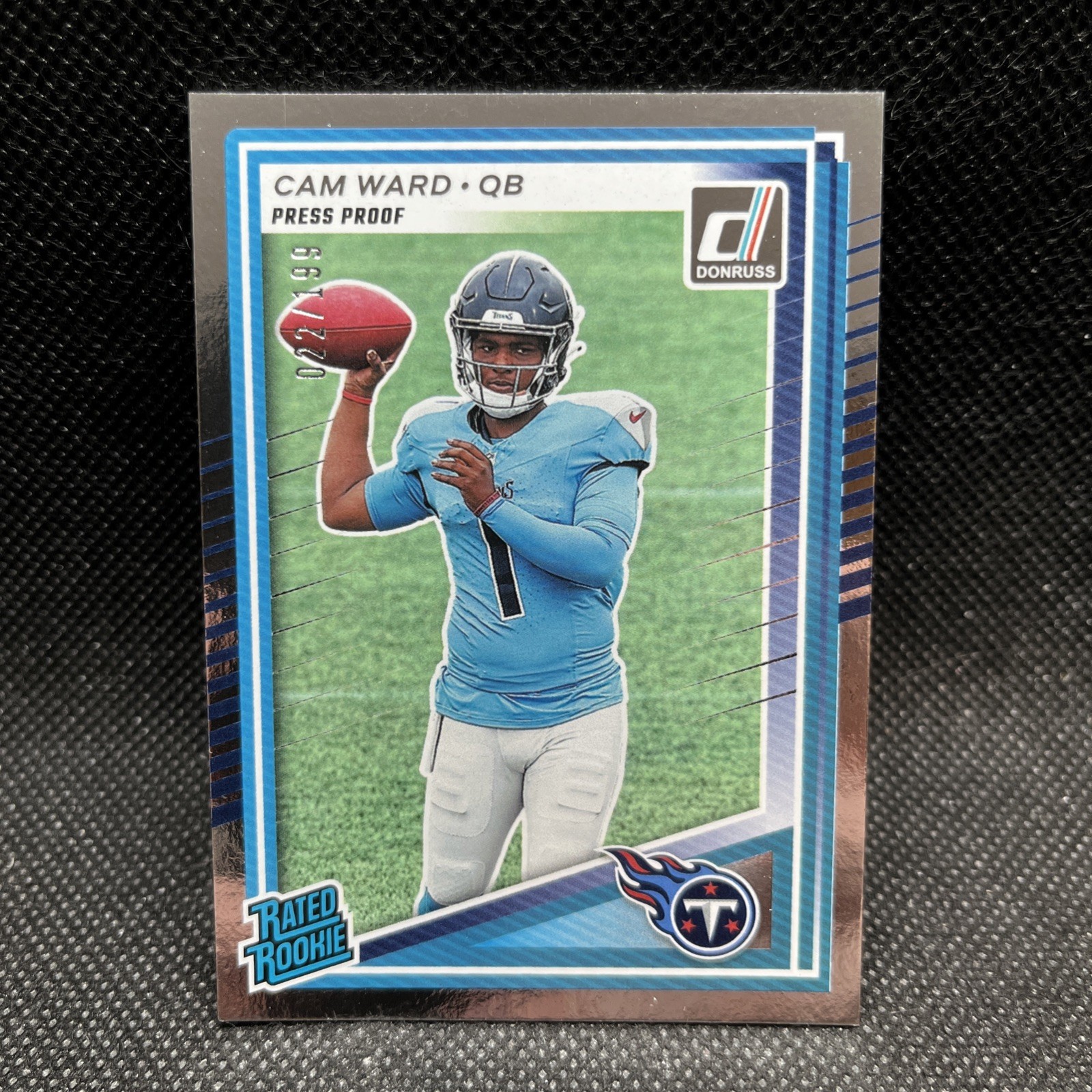 2025 Donruss Silver Press Proof #350 Cam Ward RC - /199 - Tennessee Titans