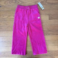 NWT JUICY COUTURE Toddler Baby Girl 3T Hot Pink Velour Track Pants Athleisure