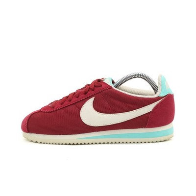 Nike Damen Cortez Schuh Rot Weiß Blau Textil Wildleder Low-Top Sneaker EU 36.5